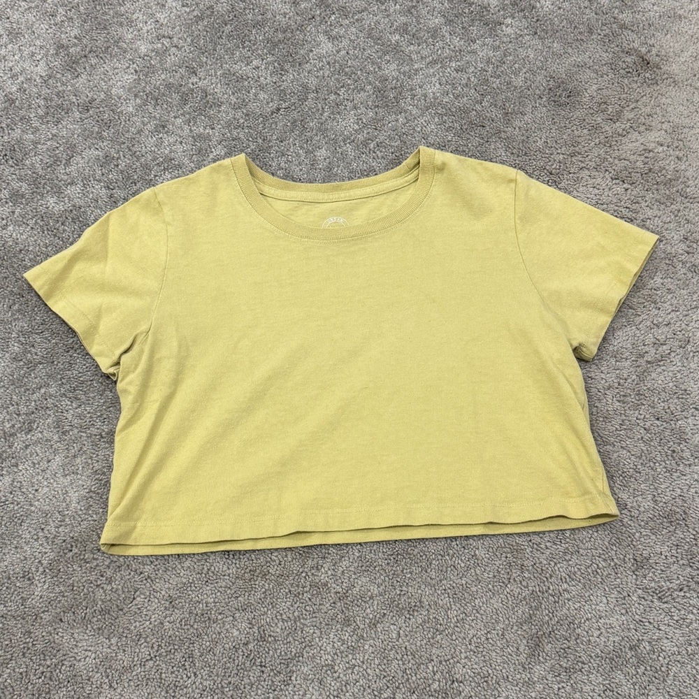 Urban Outfitters Cropped Yellow Tee